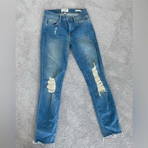 Frame skinny distressed jeans